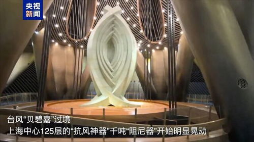 上海中心1000吨阻尼器开始摆动
